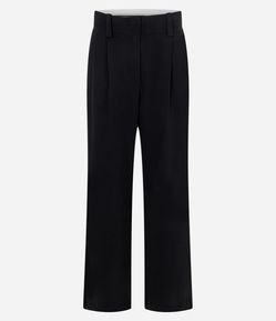 Calça Wide Leg de Alfaiataria com Cintura Média