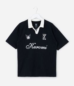 Camiseta Infantil Polo Relaxed Kuromi - Tam  5 a 14 Anos