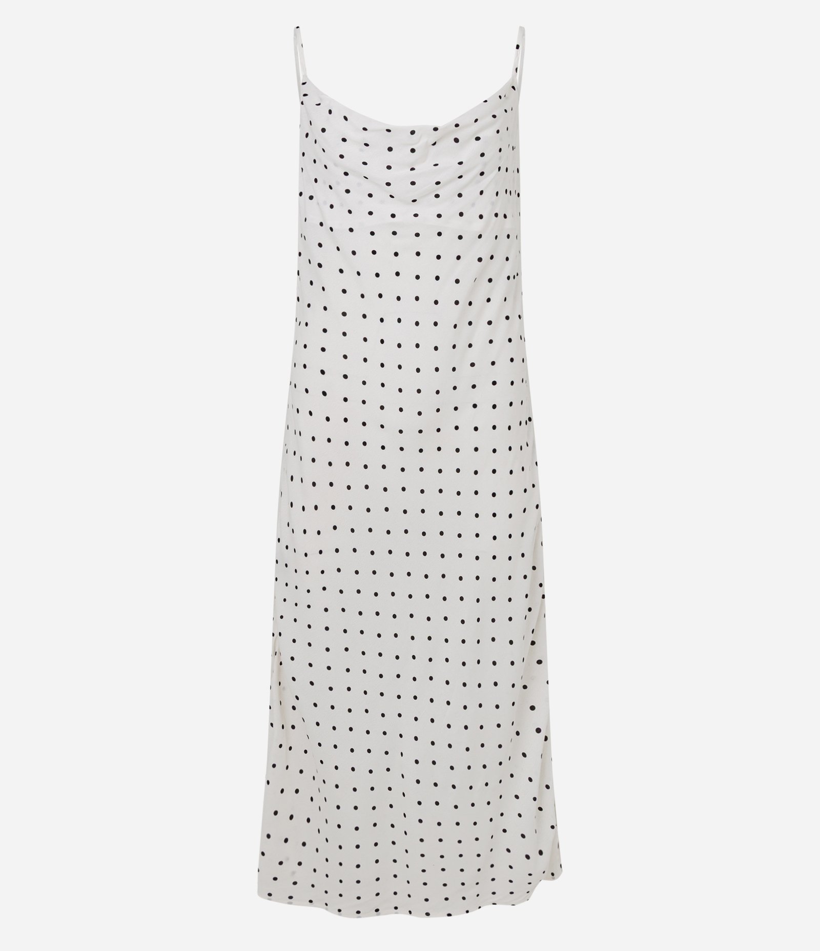 Vestido Midi com Decote Degagê e Estampa Poá Branco 5