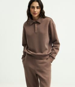 Calça Moletom com Felpa e Cós Elástico