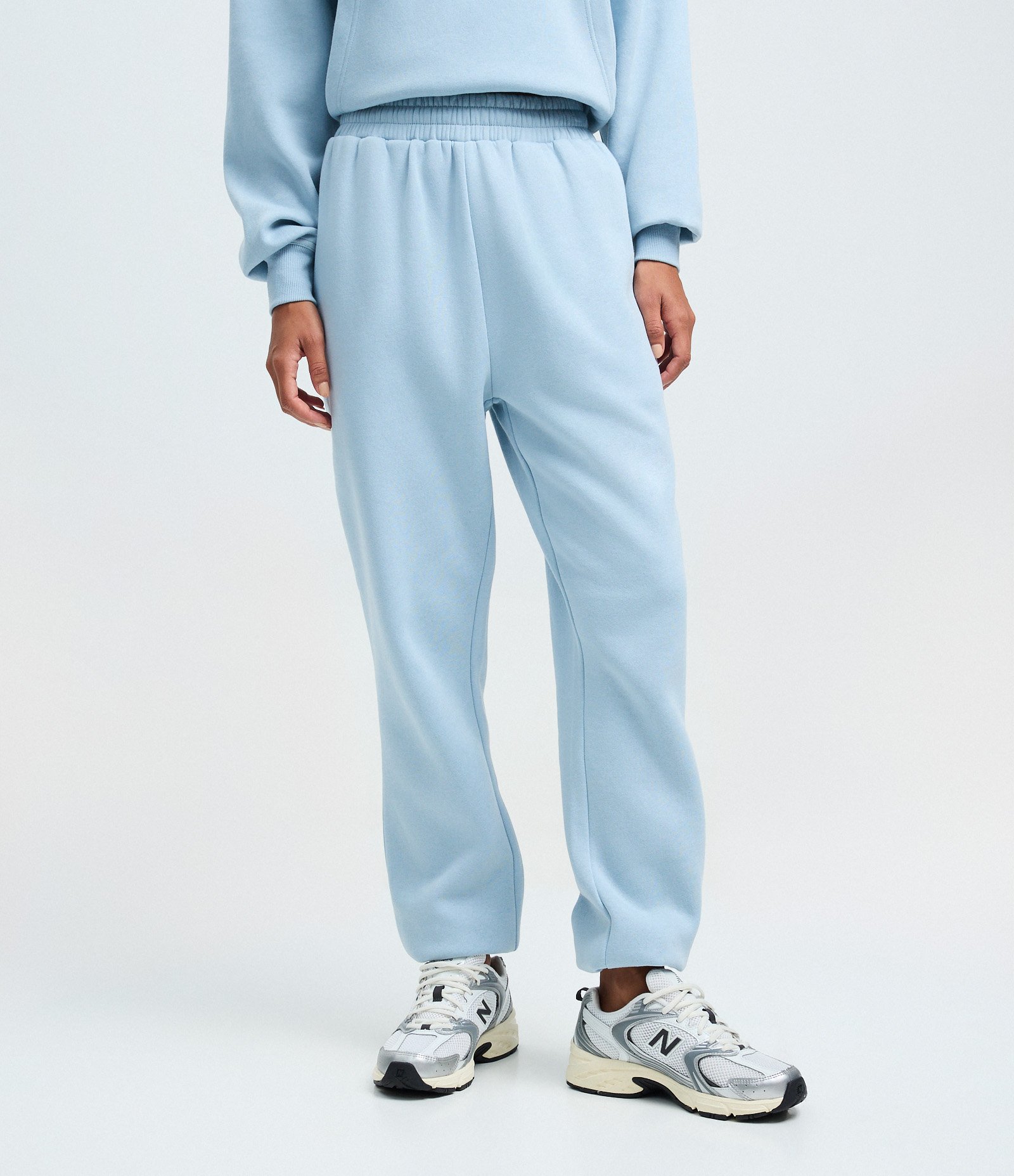 Calça Jogger em Moletom com Cós com Elástico Azul Claro 2