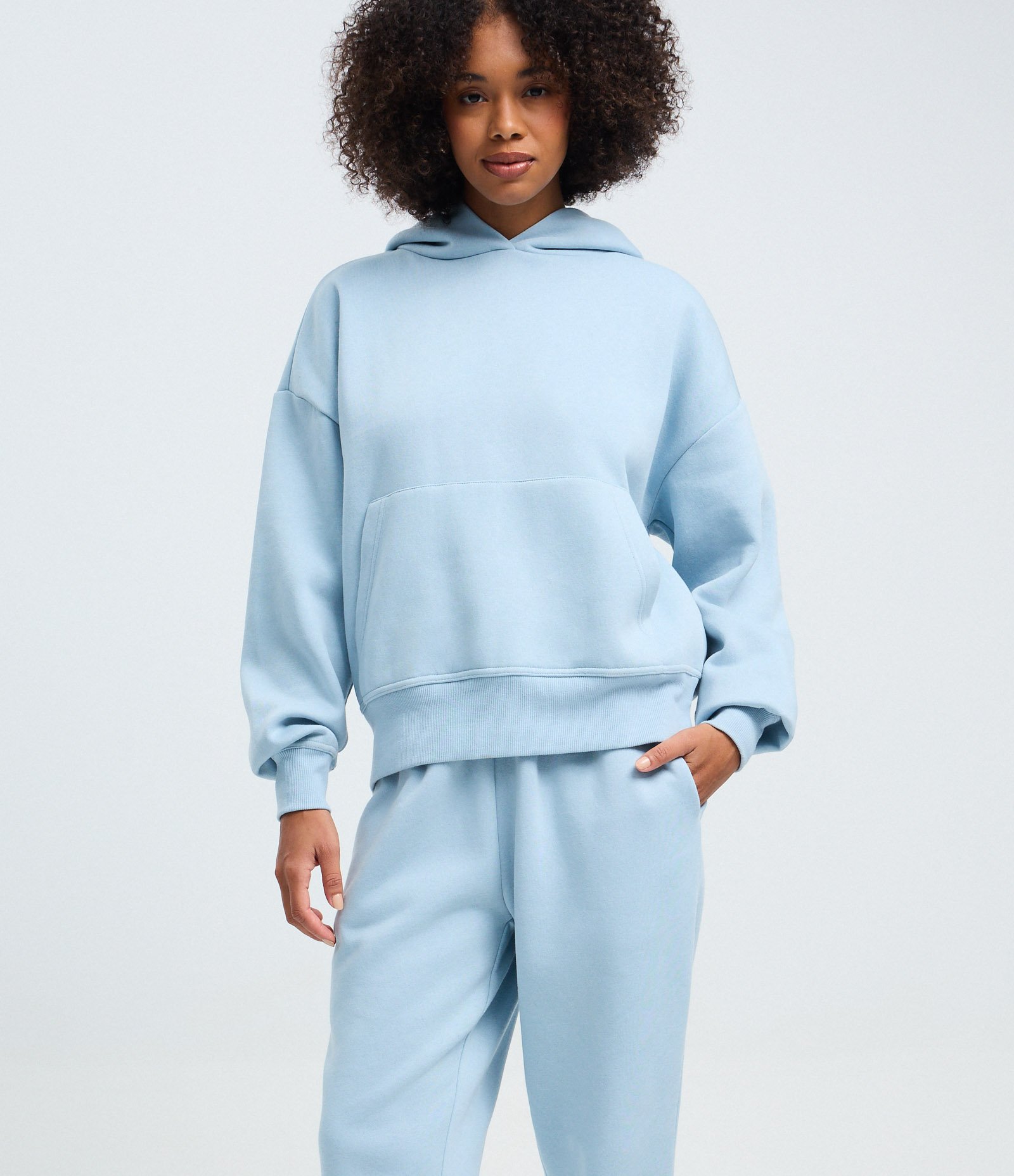 Calça Jogger em Moletom com Cós com Elástico Azul Claro 4