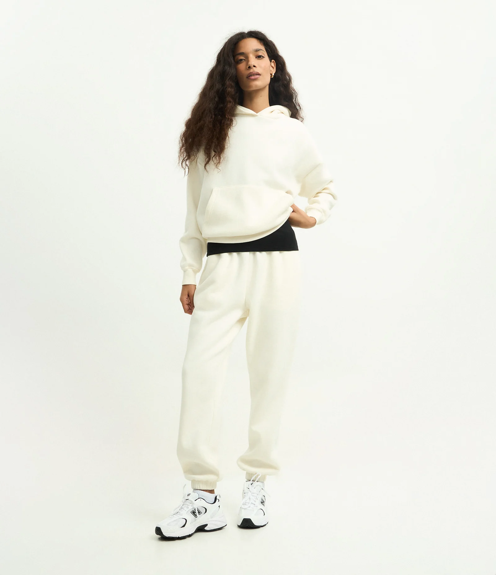 Calça Jogger em Moletom com Cós com Elástico Off White 1