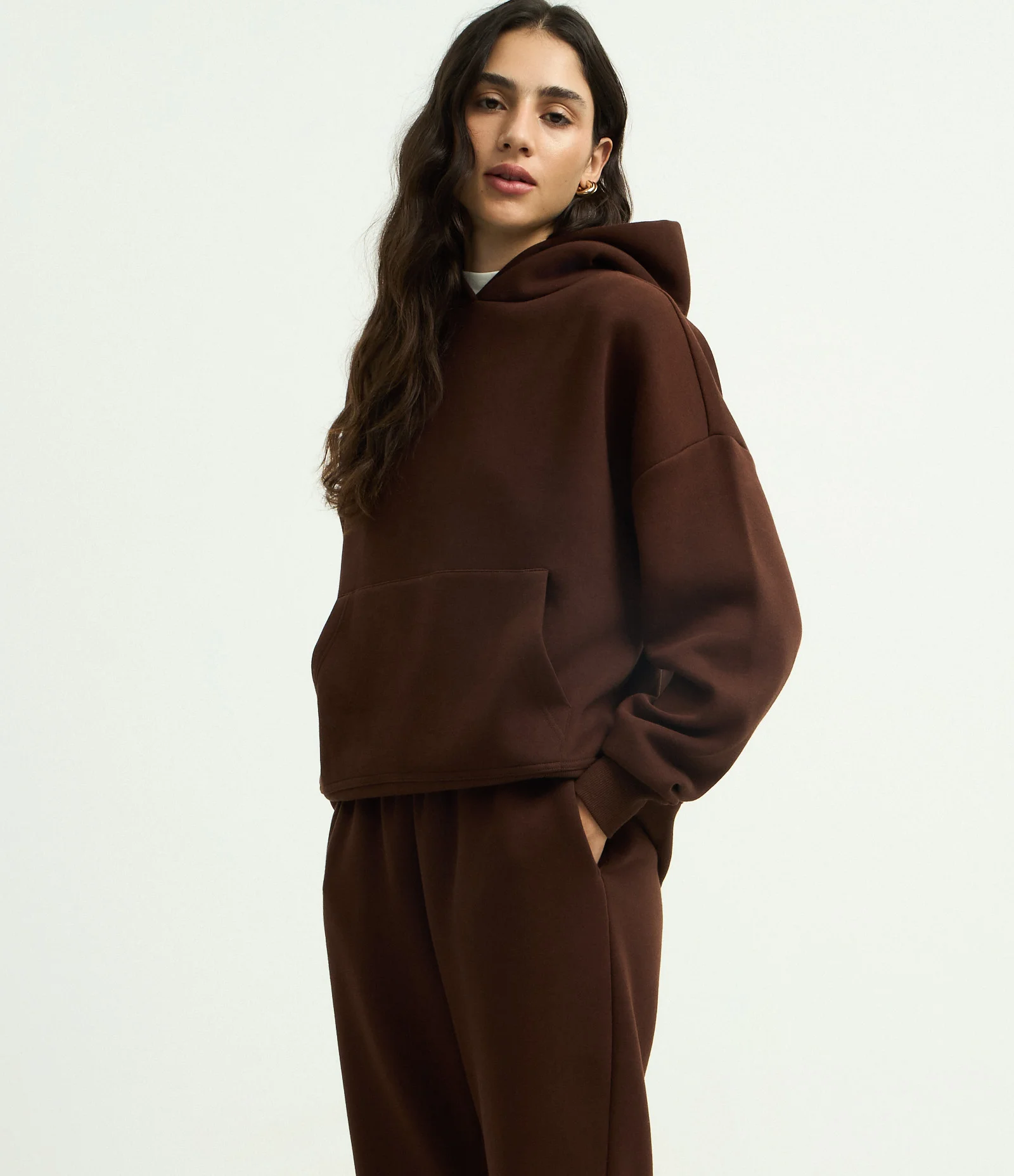 Calça Jogger em Moletom com Cós com Elástico Marrom 5