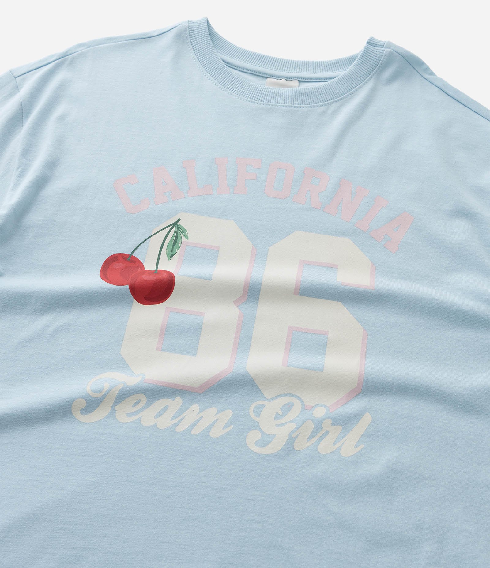 Camiseta Over Infantil com Estampa de Cereja e Lettering California - Tam 5 a 14 Anos Azul 5