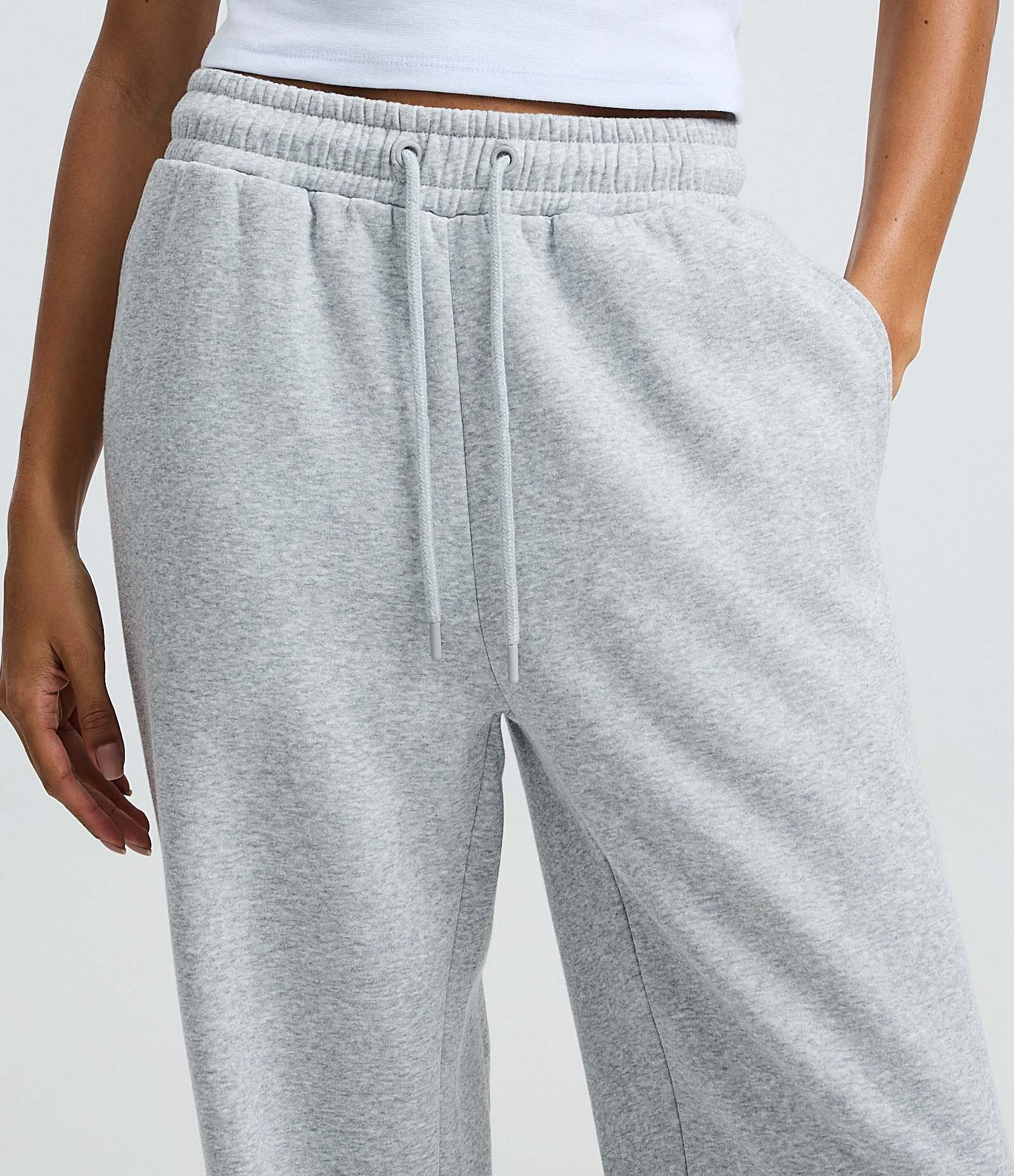 Calça Reta em Moletom com Felpa e Cós Ajustável Cinza 3