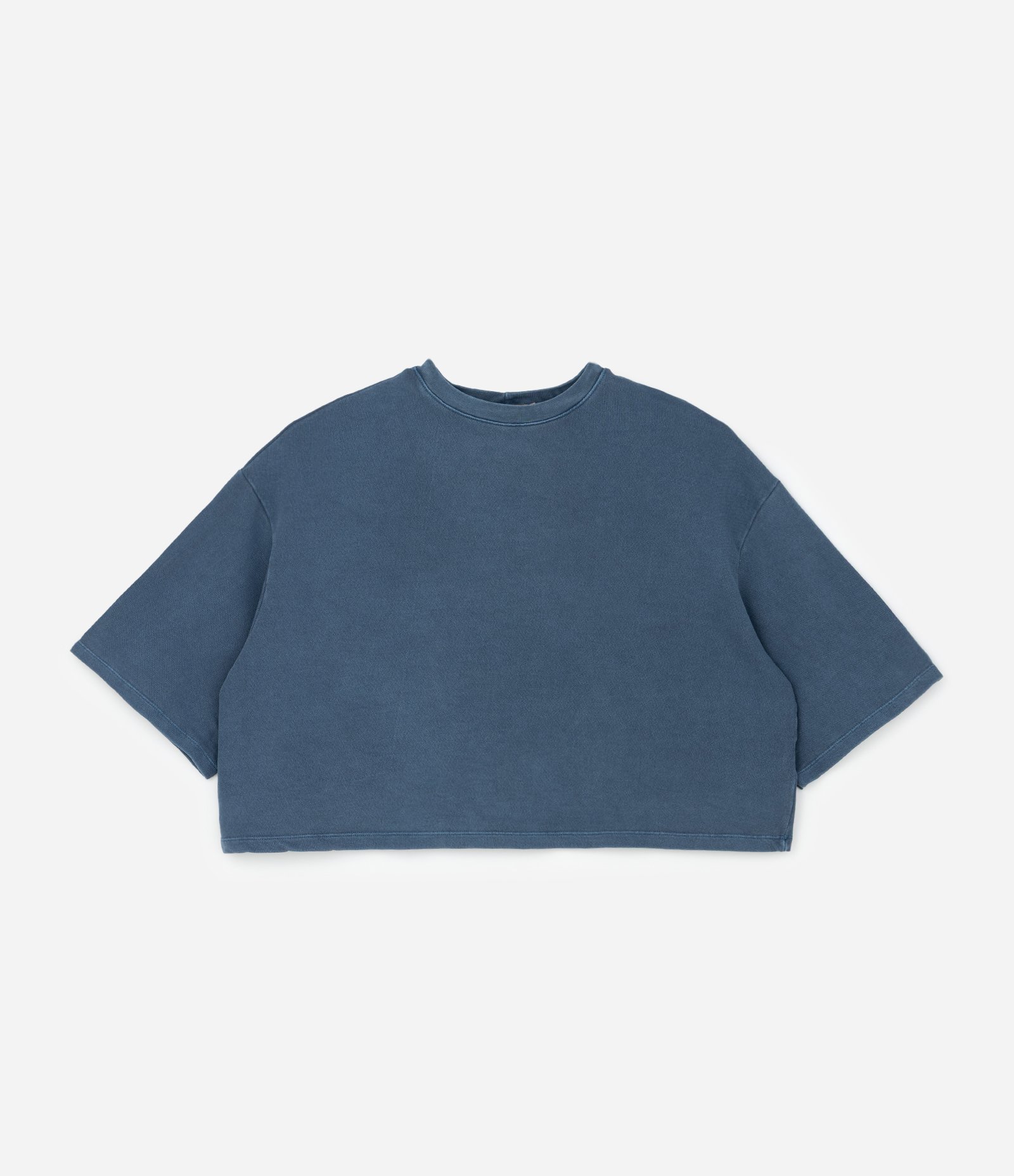 Camiseta Esportiva Boxy em Moletom sem Felpa Azul 5