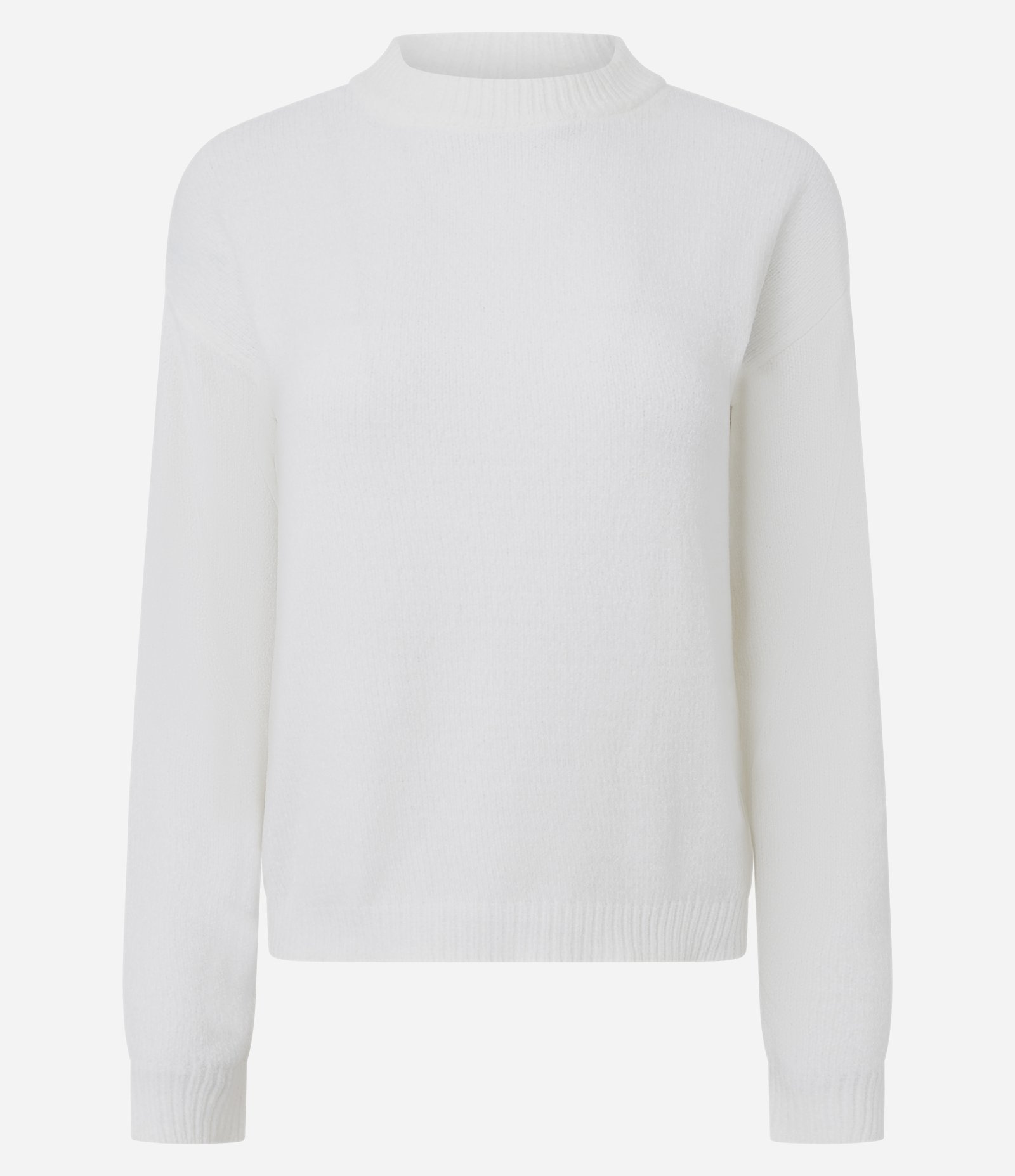 Blusa Slim em Tricô Chenille com Gola Redonda Branco 4