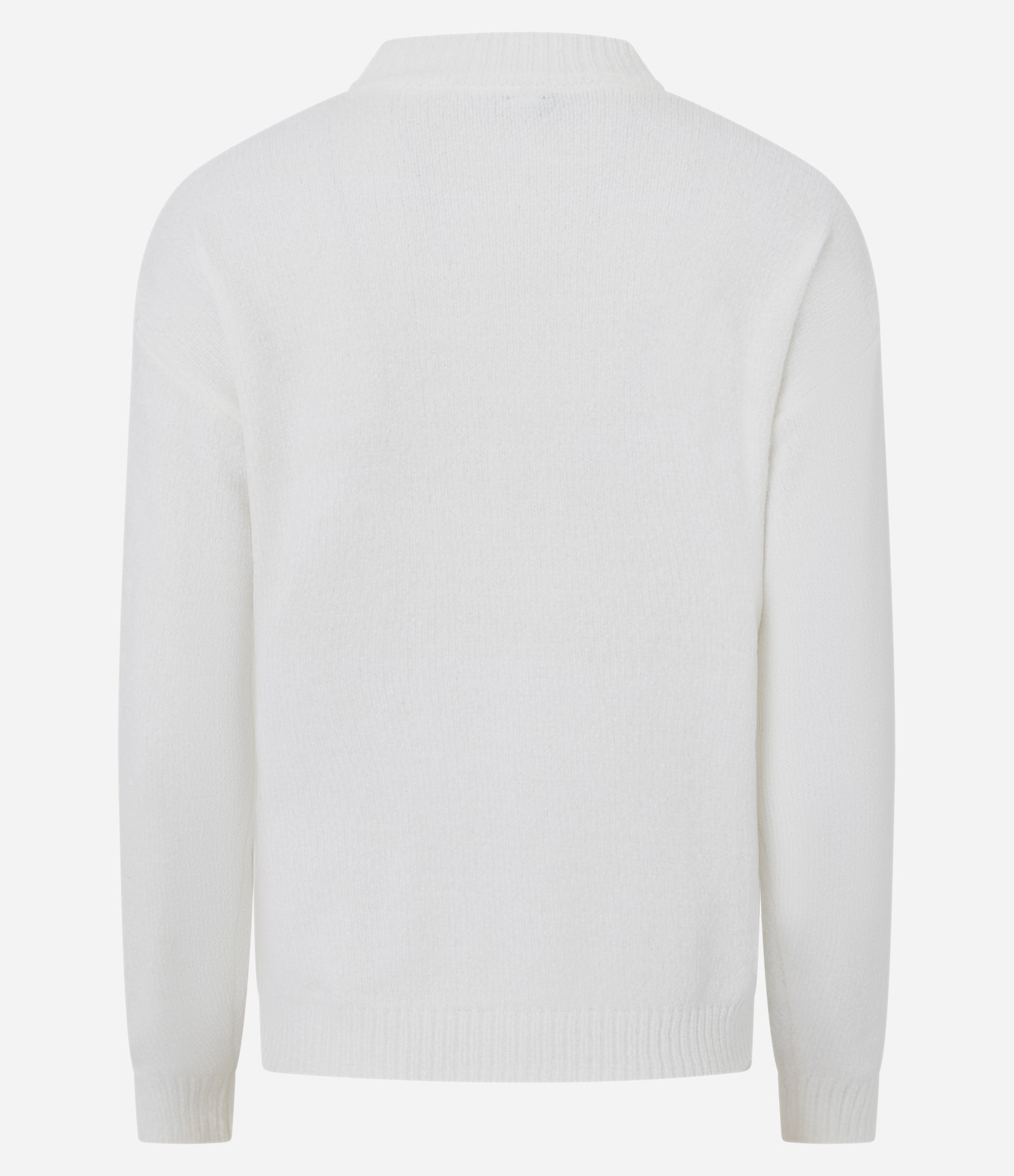 Blusa Slim em Tricô Chenille com Gola Redonda Branco 6