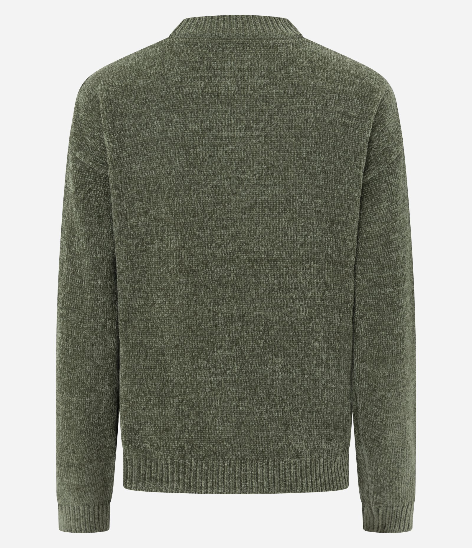 Blusa Slim em Tricô Chenille com Gola Redonda Verde Musgo 6