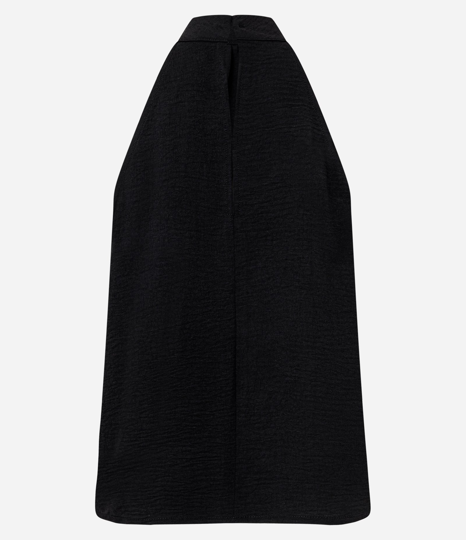 Blusa Frente Única em Crepe com Amarração na Gola Alta Preto 3