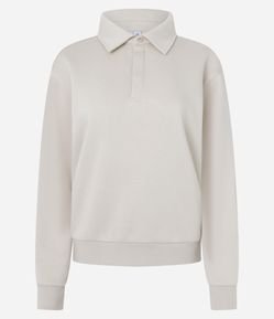 Casaco Fechado em Moletom com Gola Polo