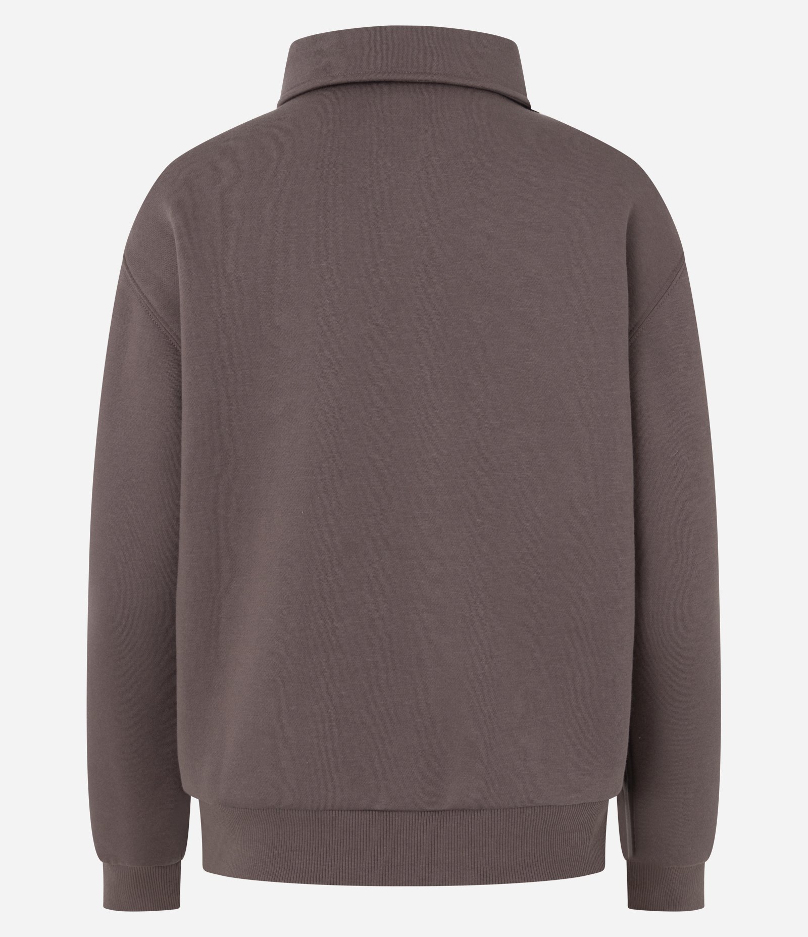 Casaco Fechado em Moletom com Gola Polo Marrom 2