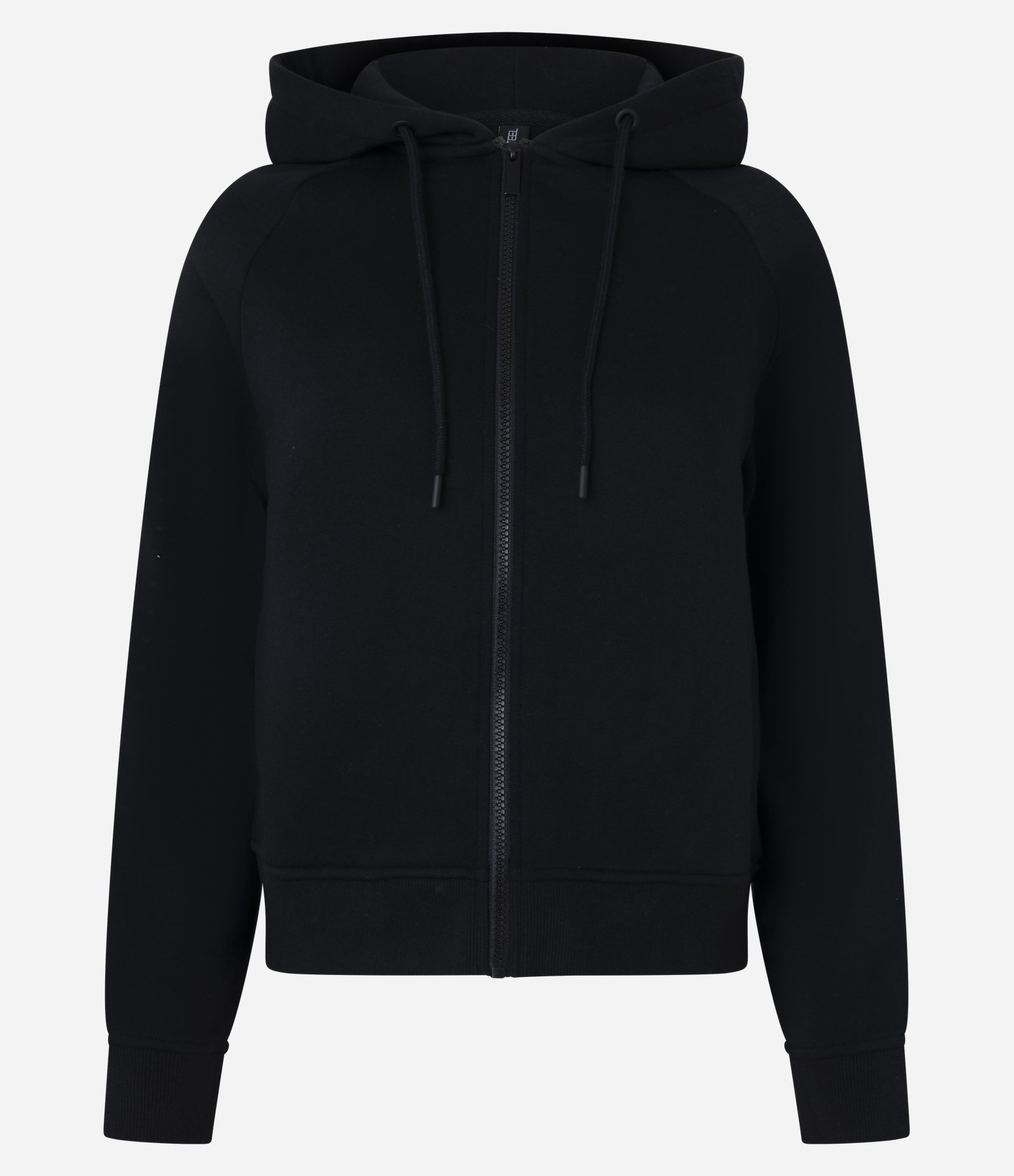 Casaco em Moletom com Capuz e Zíper Frontal Preto 5