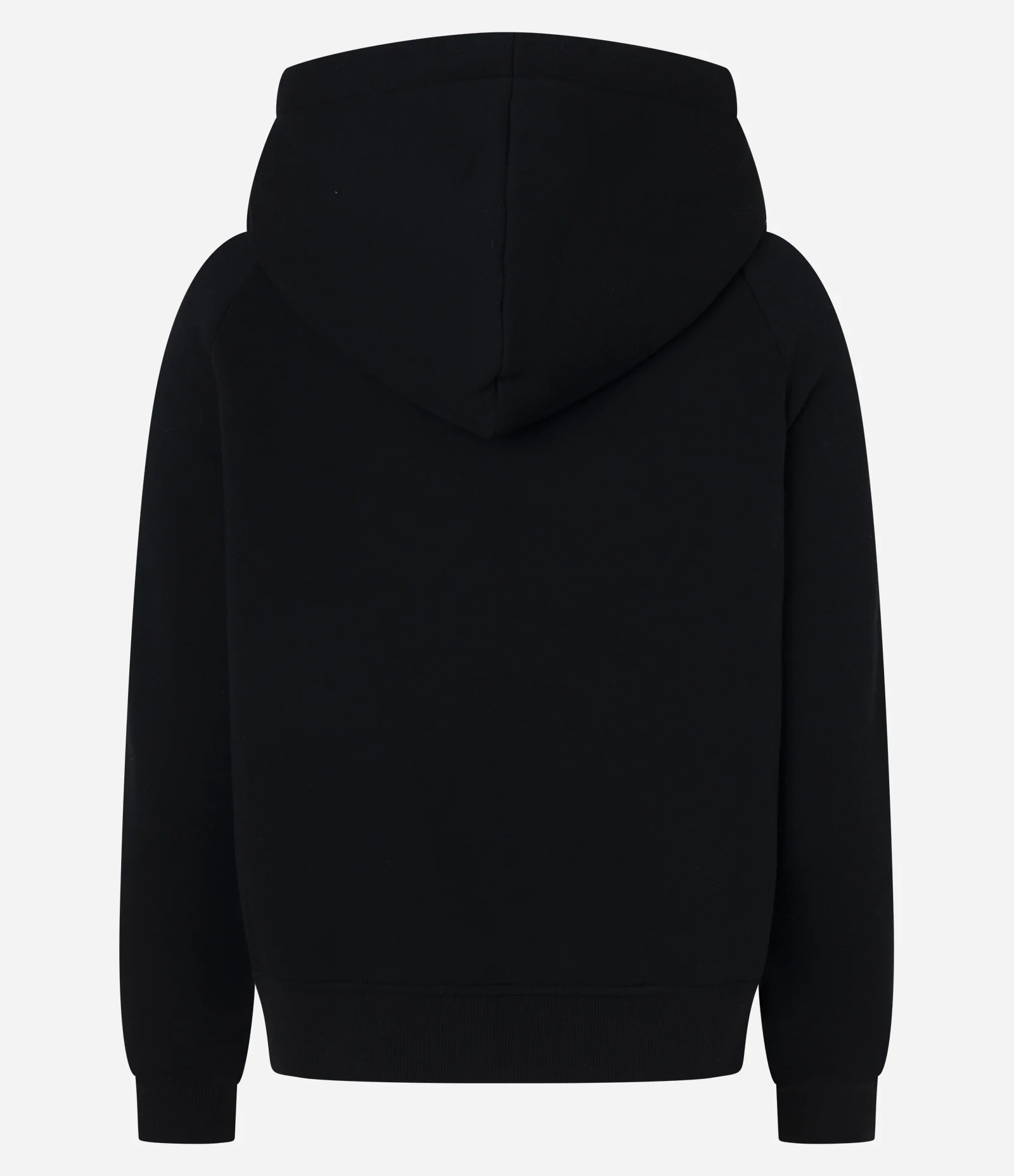 Casaco em Moletom com Capuz e Zíper Frontal Preto 6