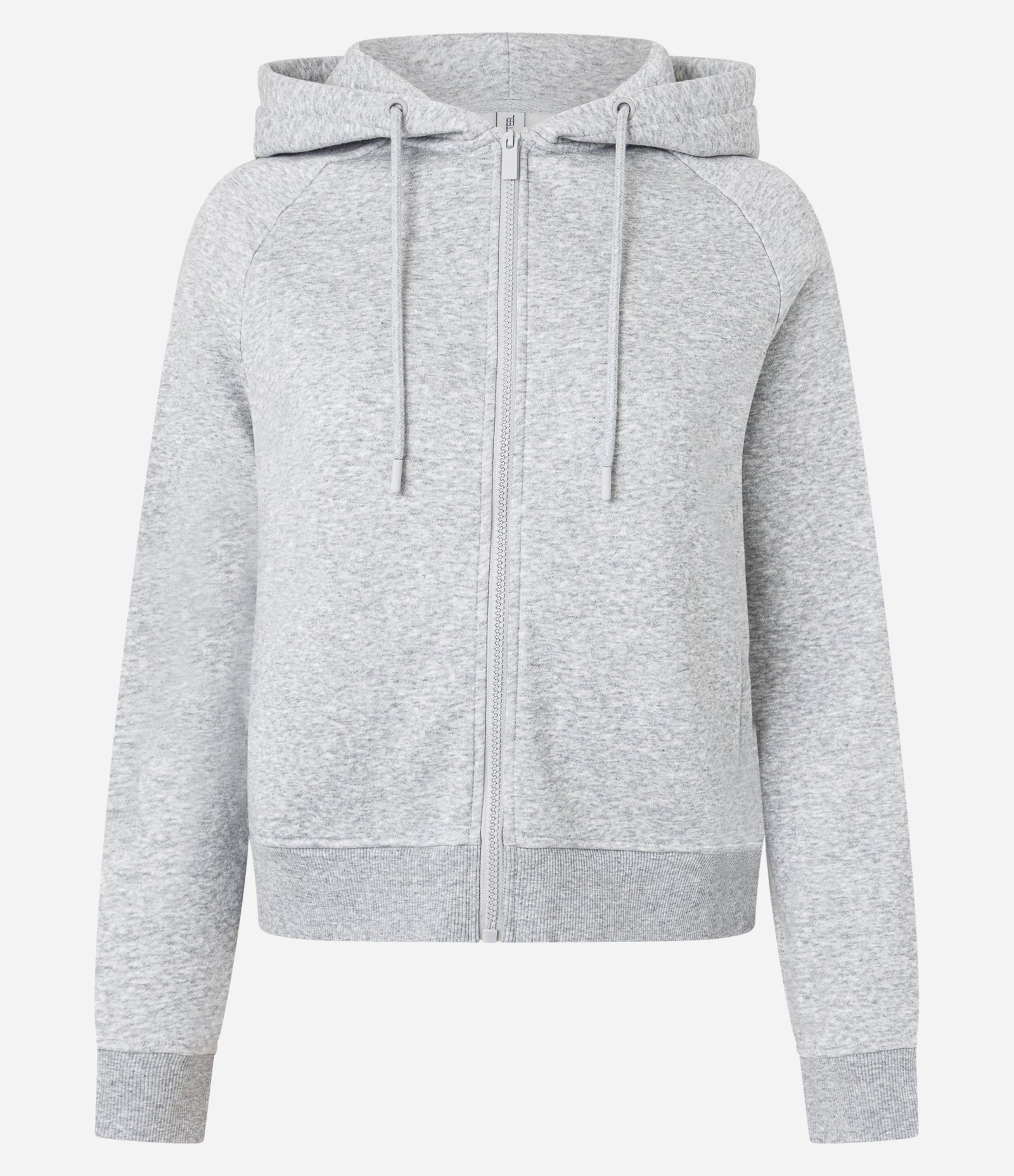 Casaco em Moletom com Capuz e Zíper Frontal Cinza 5
