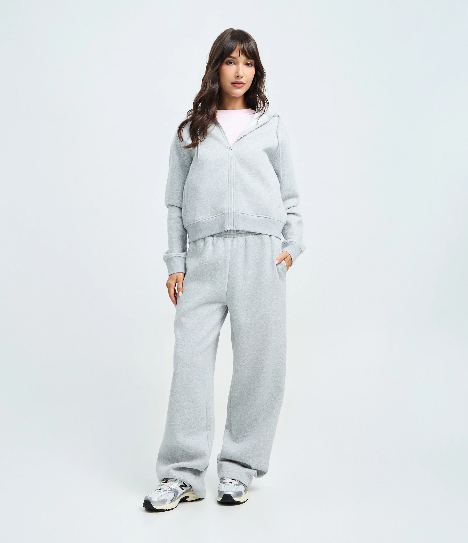 Casaco em Moletom com Capuz e Zíper Frontal Cinza 2