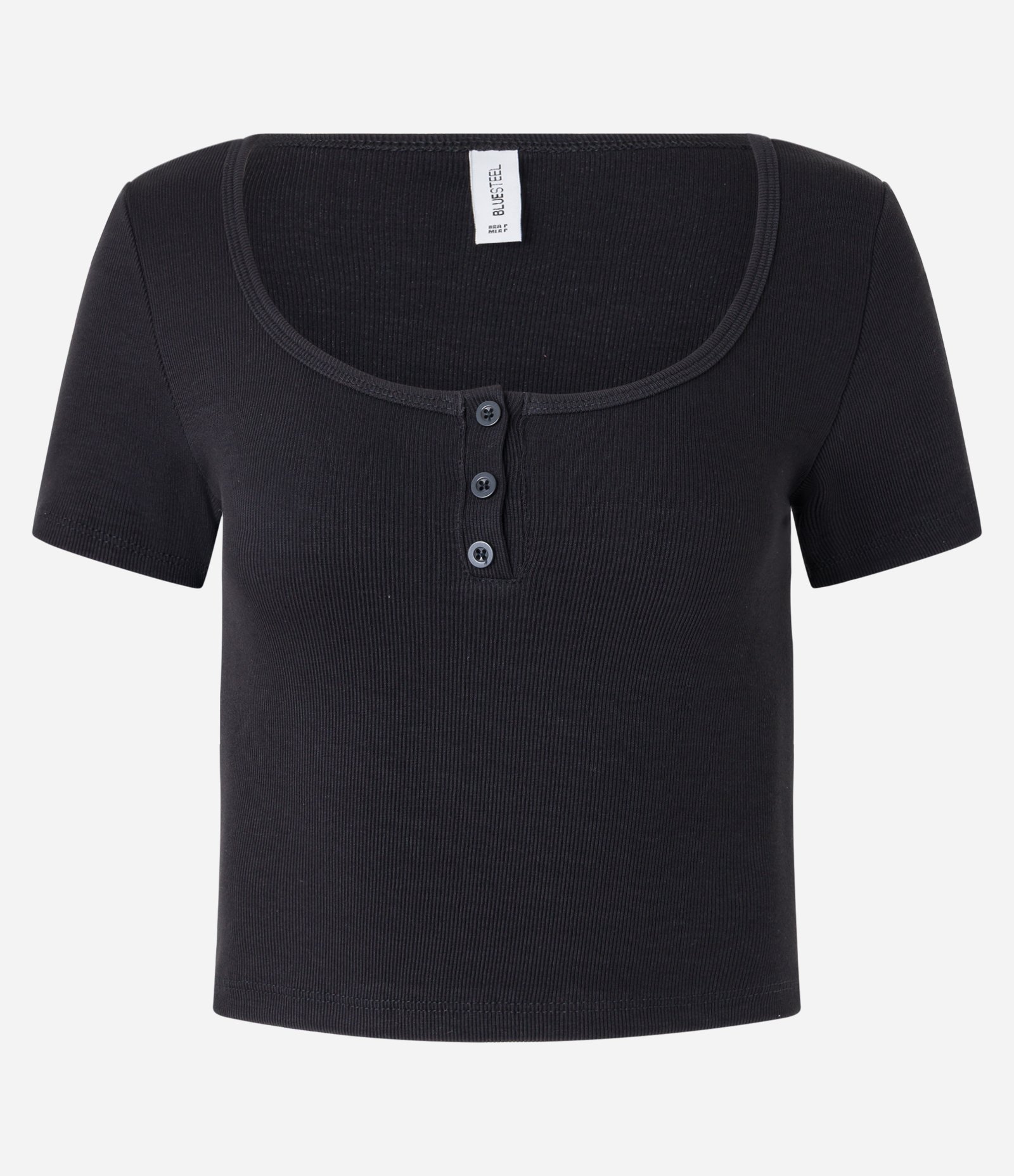 Blusa em Ribana com Botões no Decote Cinza Escuro 4