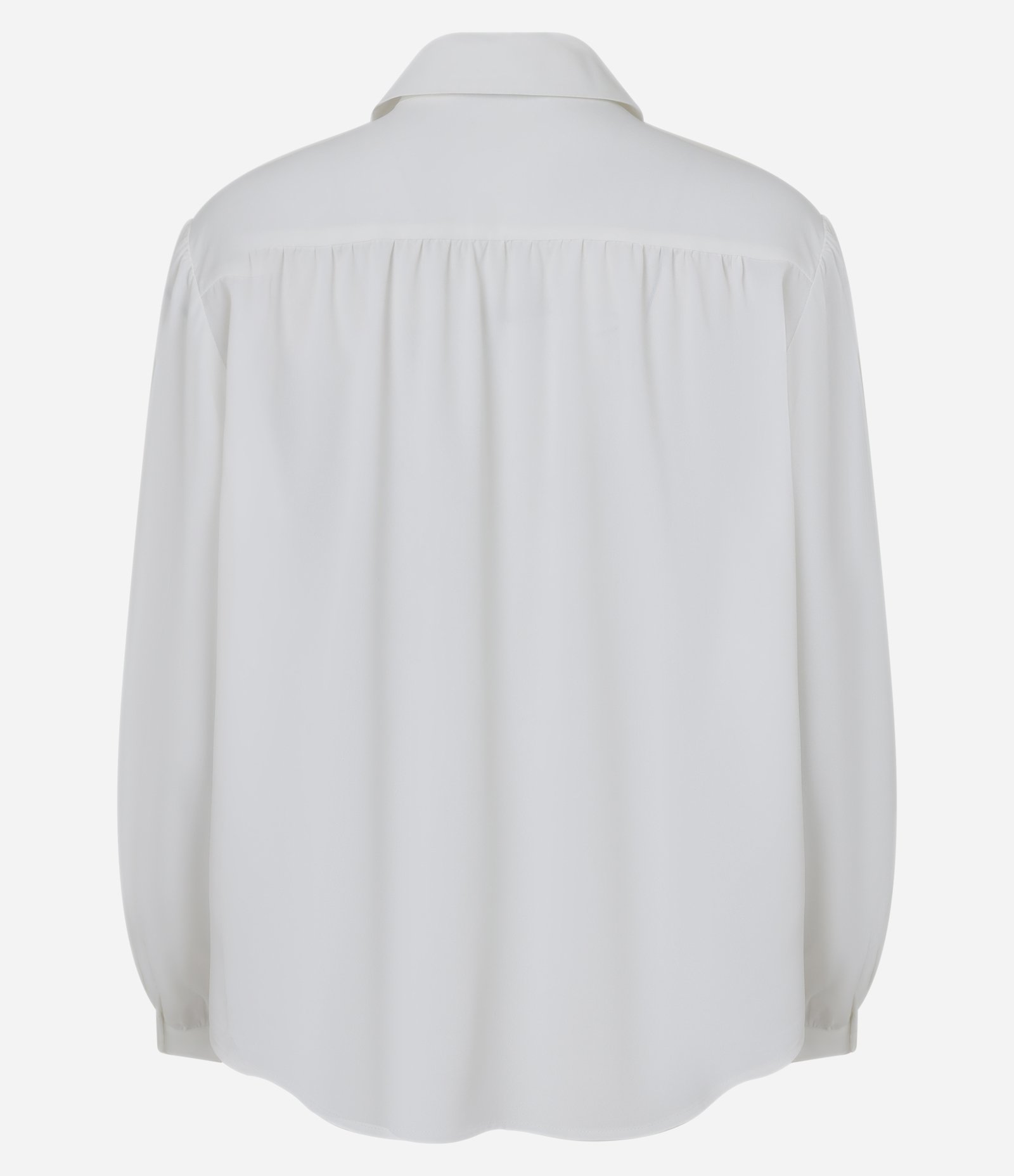 Camisa em Crepe com Franzidos no Ombro e Manga Bufante Branco 2