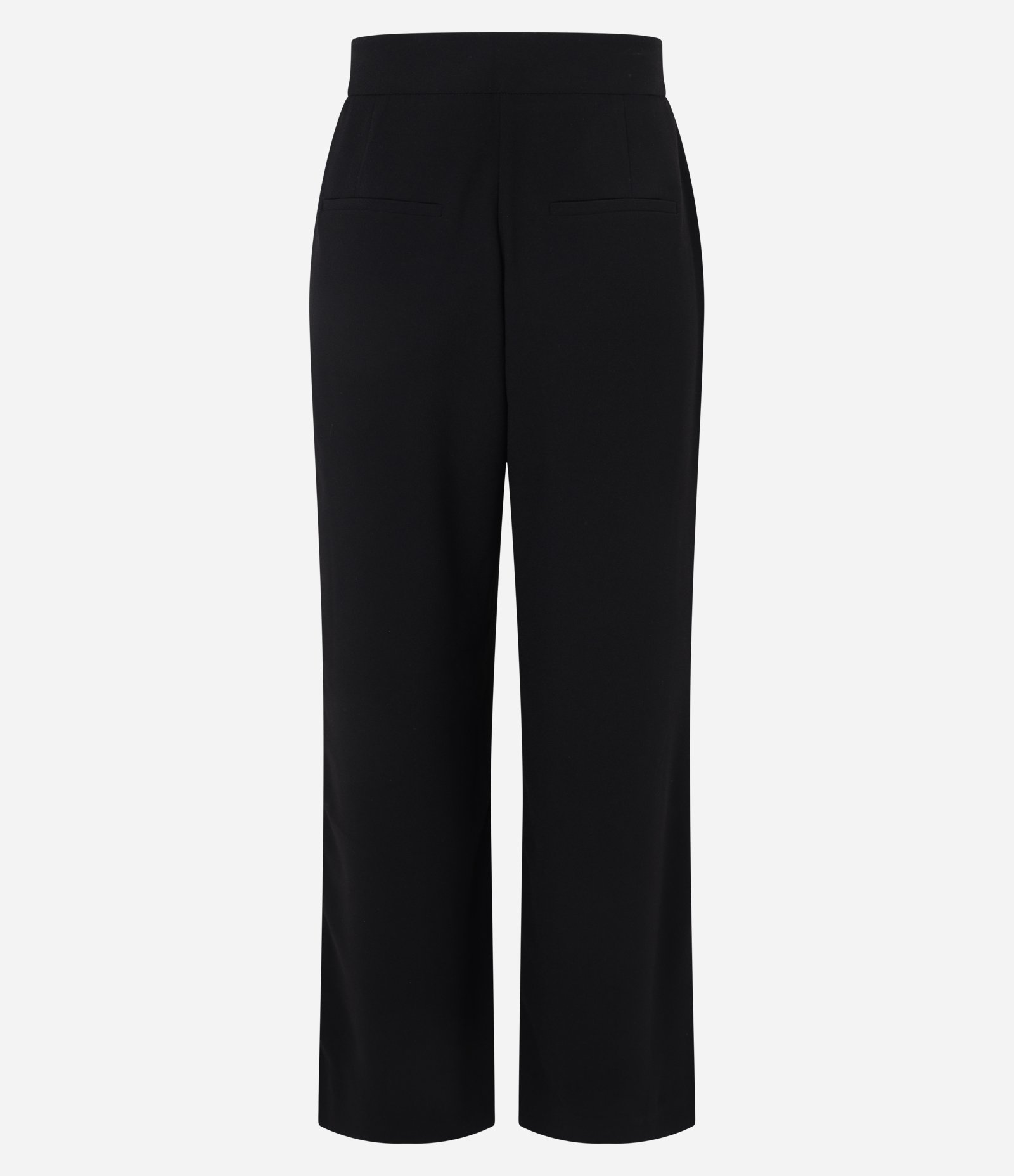 Calça Wide Leg Alfaiatada em Crepe com Botão Preto 6