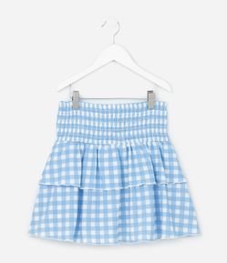 Saia Infantil Vichy com Cintura Lastex - Tam 5 a 14 Anos