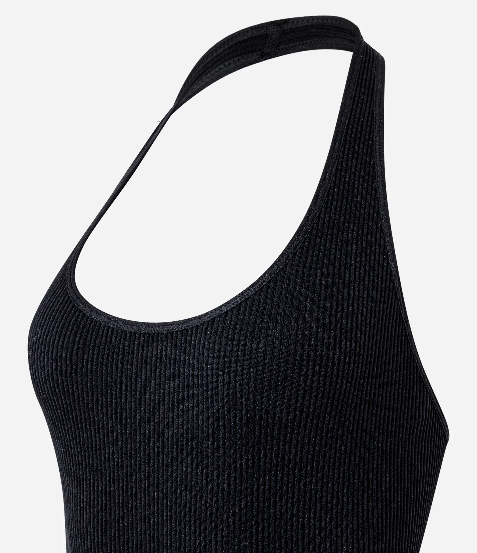 Body Seamless Frente Única Texturizado sem Manga Preto 2