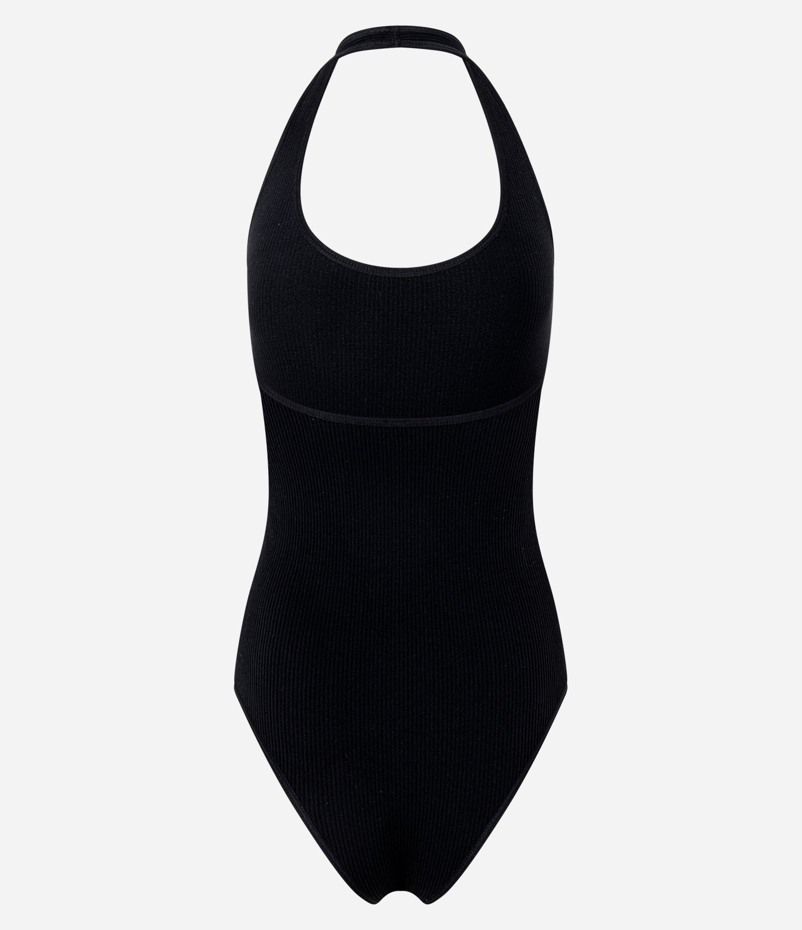 Body Seamless Frente Única Texturizado sem Manga Preto 3