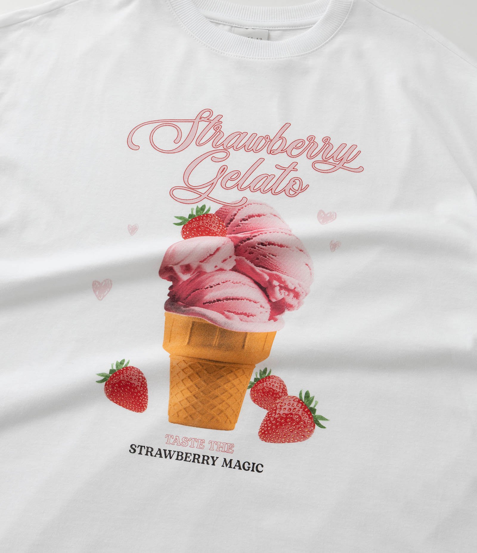 Camiseta Over Infantil com Estampa e Lettering Sorvete de Morango - Tam 7 a 16 Anos Branco 7