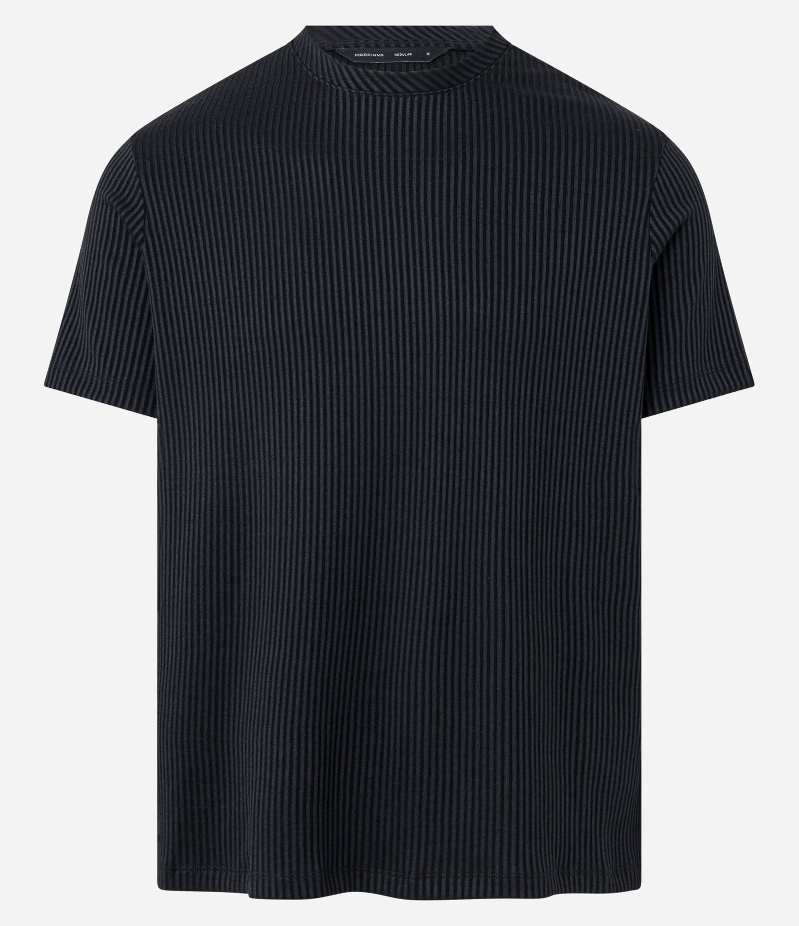 Camiseta Slim Canelada com Textura Vertical Preto 6