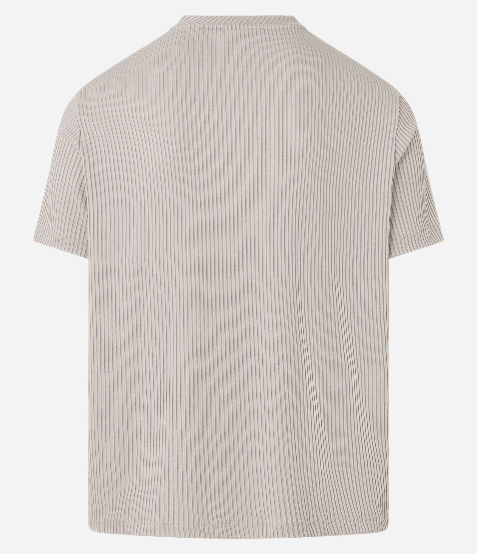 Camiseta Slim Canelada com Textura Vertical Bege 9