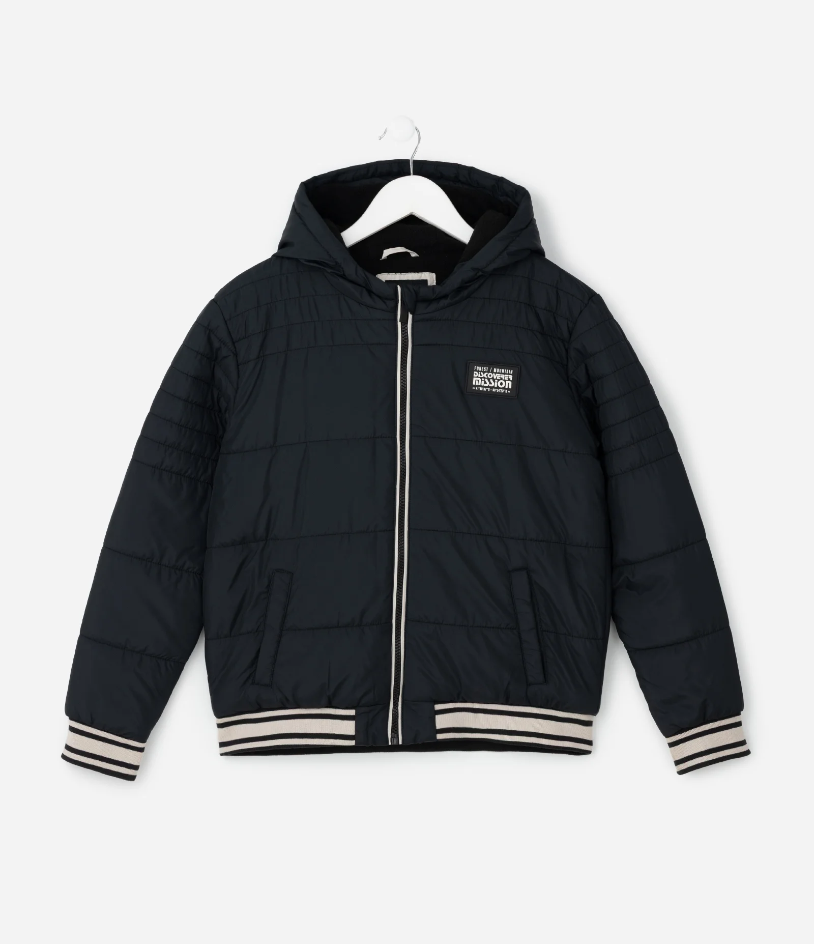 Jaqueta Infantil Puffer com Patch Emborrachado – Tam 5 a 14 Anos Preto 2