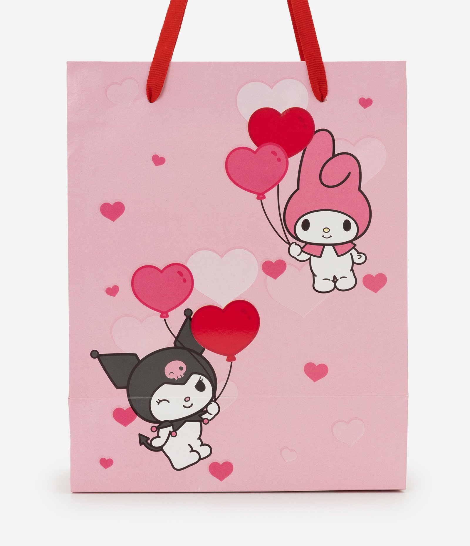 Embalagem de Presente Pequena com Estampa Kuromi e My Melody Rosa 2