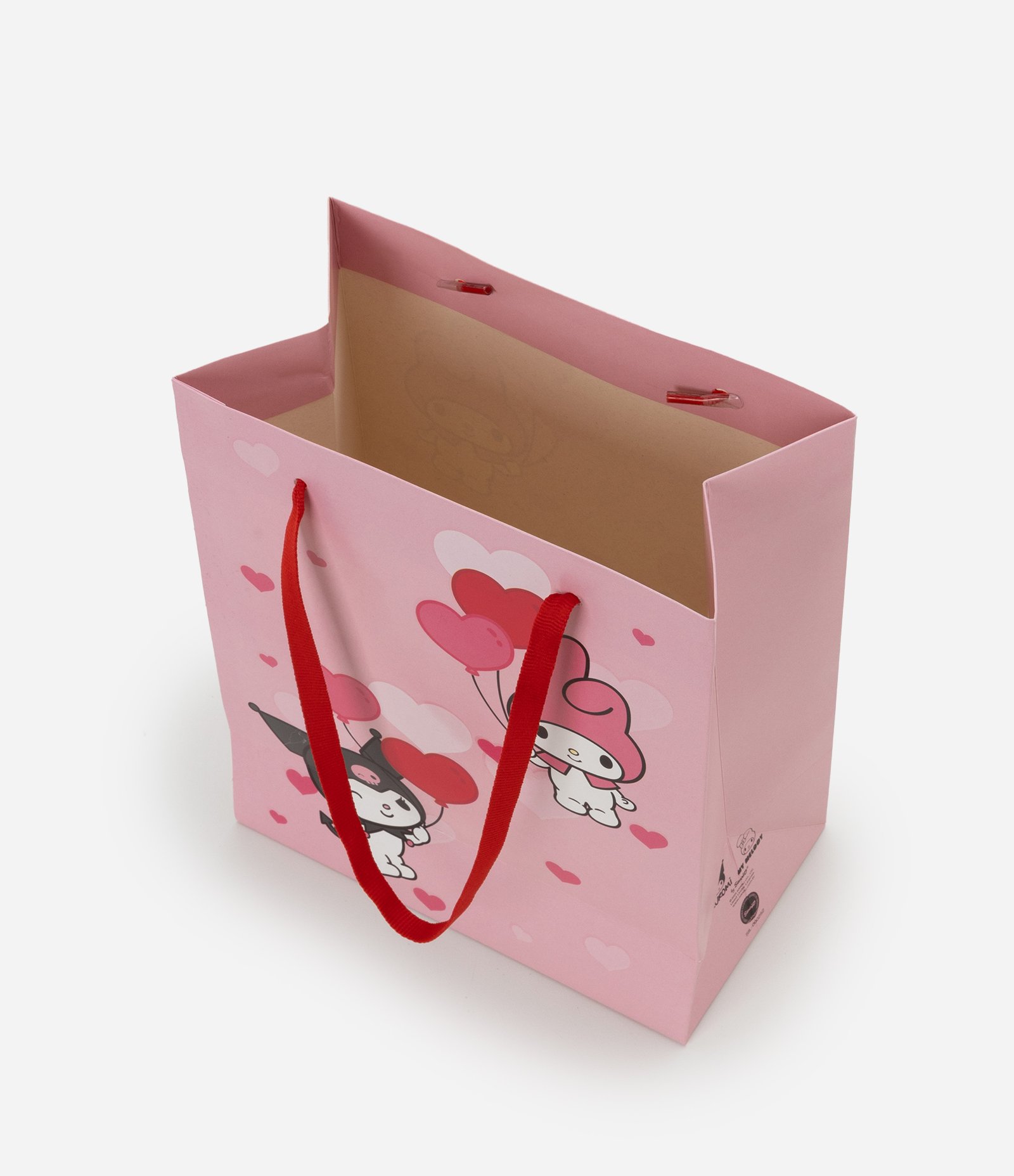 Embalagem de Presente Pequena com Estampa Kuromi e My Melody Rosa 3