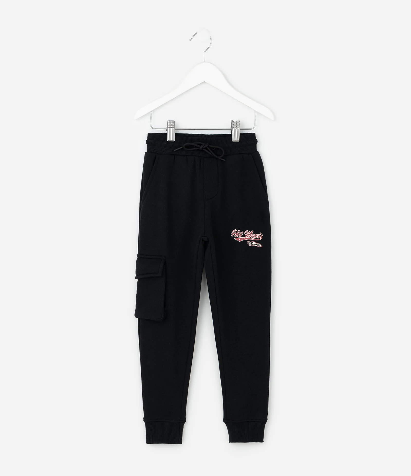 Calça Infantil com Bolso Cargo e Estampa Hot Wheels – Tam 4 a 10 Anos Preto 1