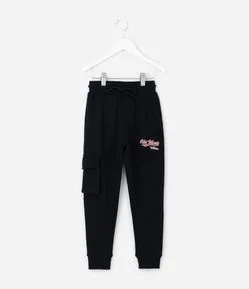 Calça Infantil com Bolso Cargo e Estampa Hot Wheels – Tam 4 a 10 Anos