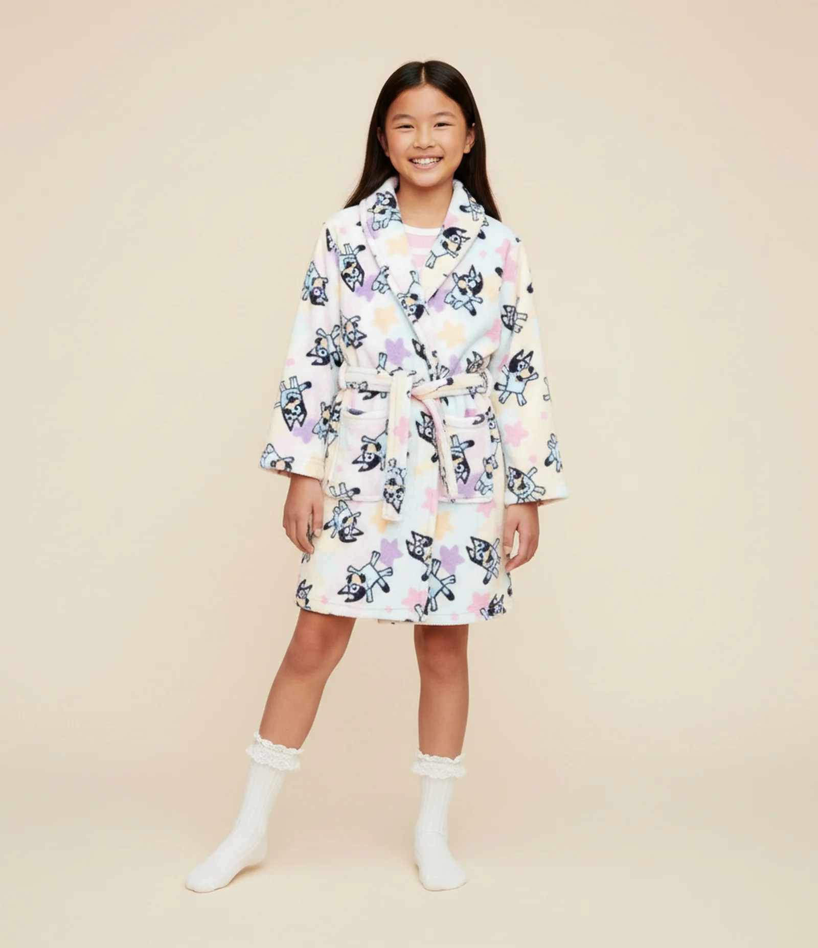 Roupão Infantil com Estampa Bluey – Tam 3 a 12 Anos Multicores 1