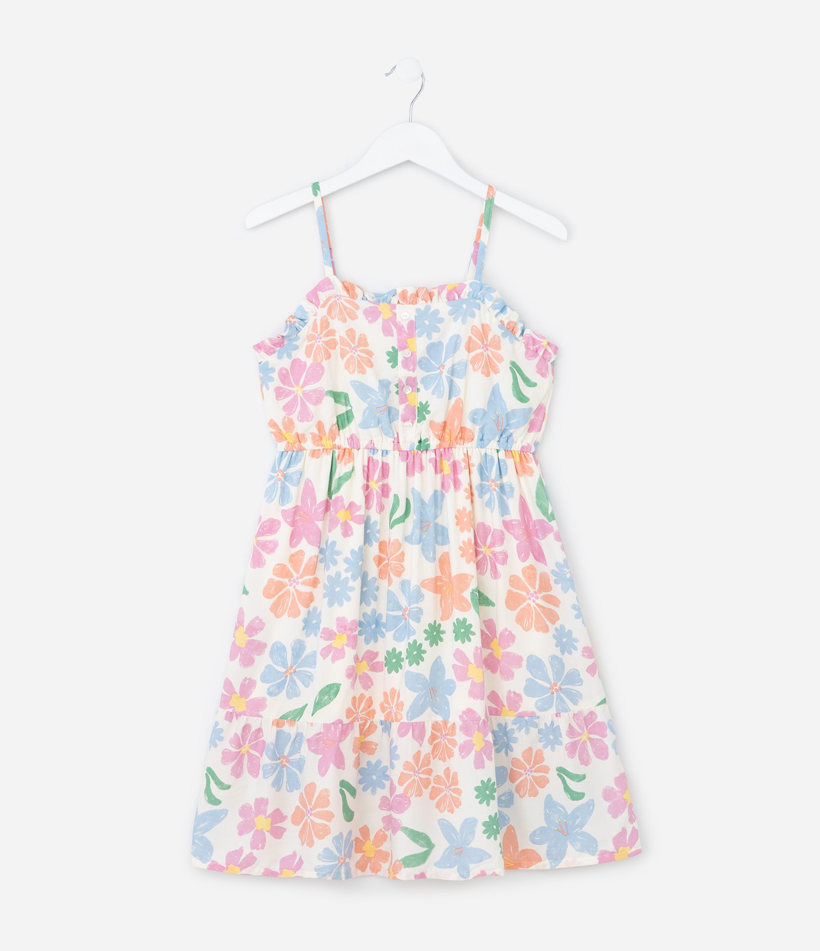 Vestido Infantil com Estampa Floral - Tam  5 a 14 Anos Multicores 1