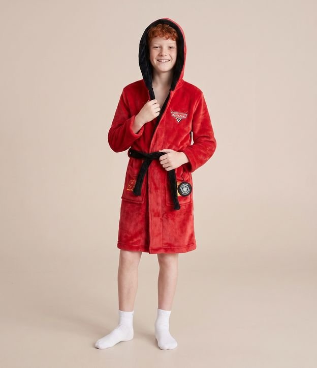 Roupão Infantil com Estampa Relâmpago Mcqueen – Tam 3 a 12 Anos