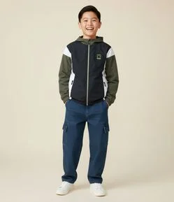 Jaqueta Infantil Quebra Vento com Estampa Minecraft – Tam 5 a 14 Anos