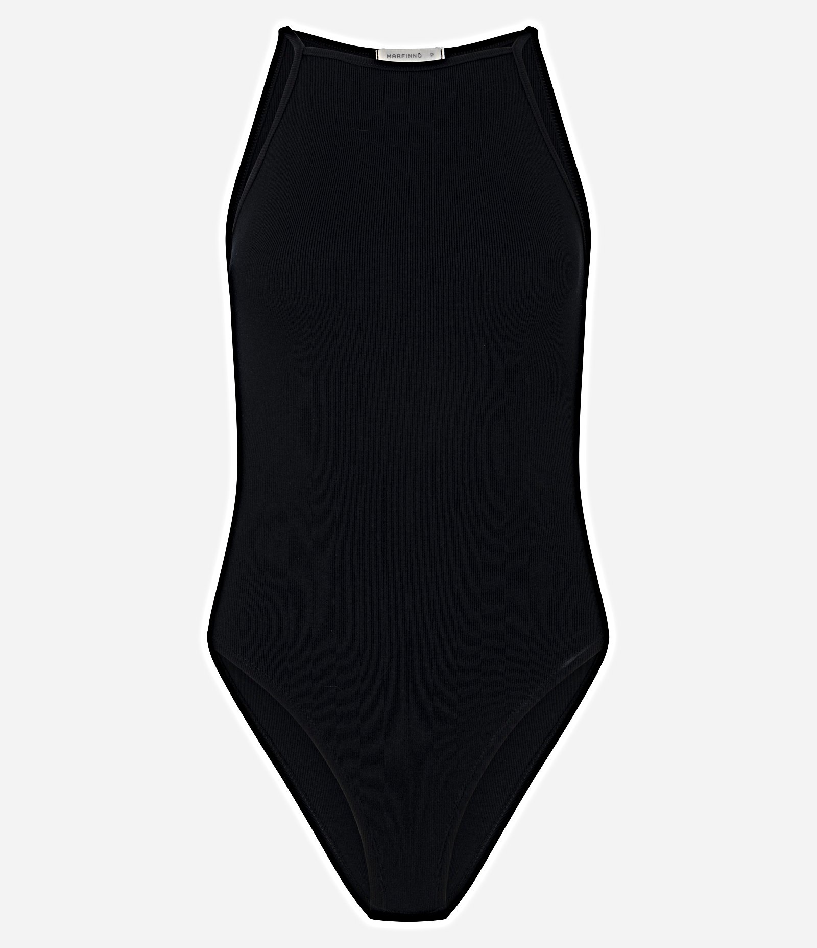 Body Canelado em Ribana com Decote Reto Preto 5