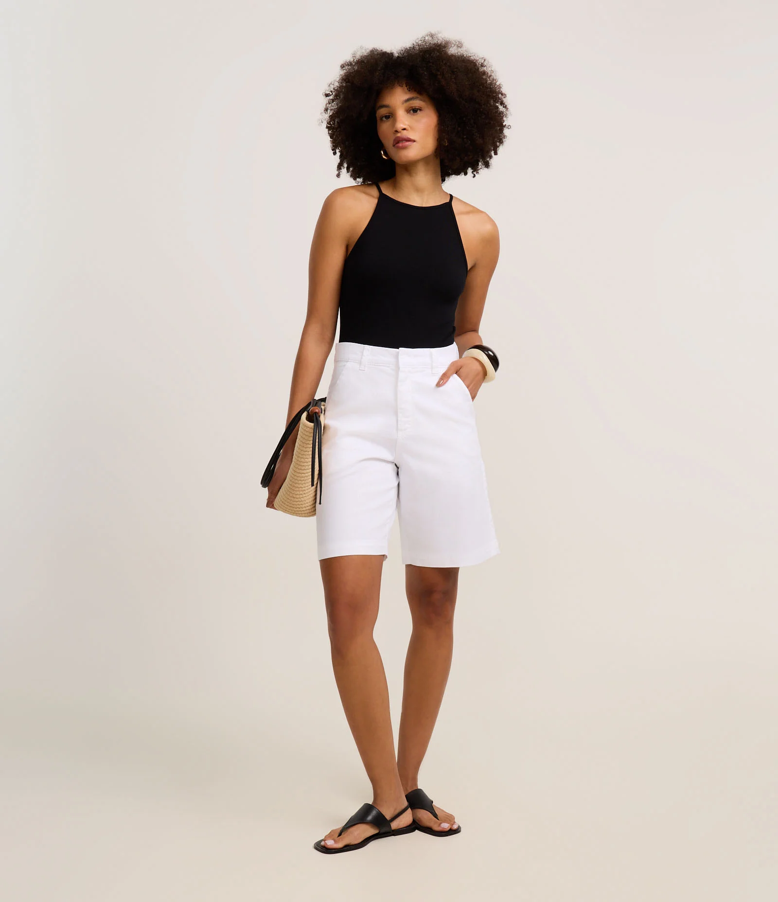 Body Canelado em Ribana com Decote Reto Preto 2