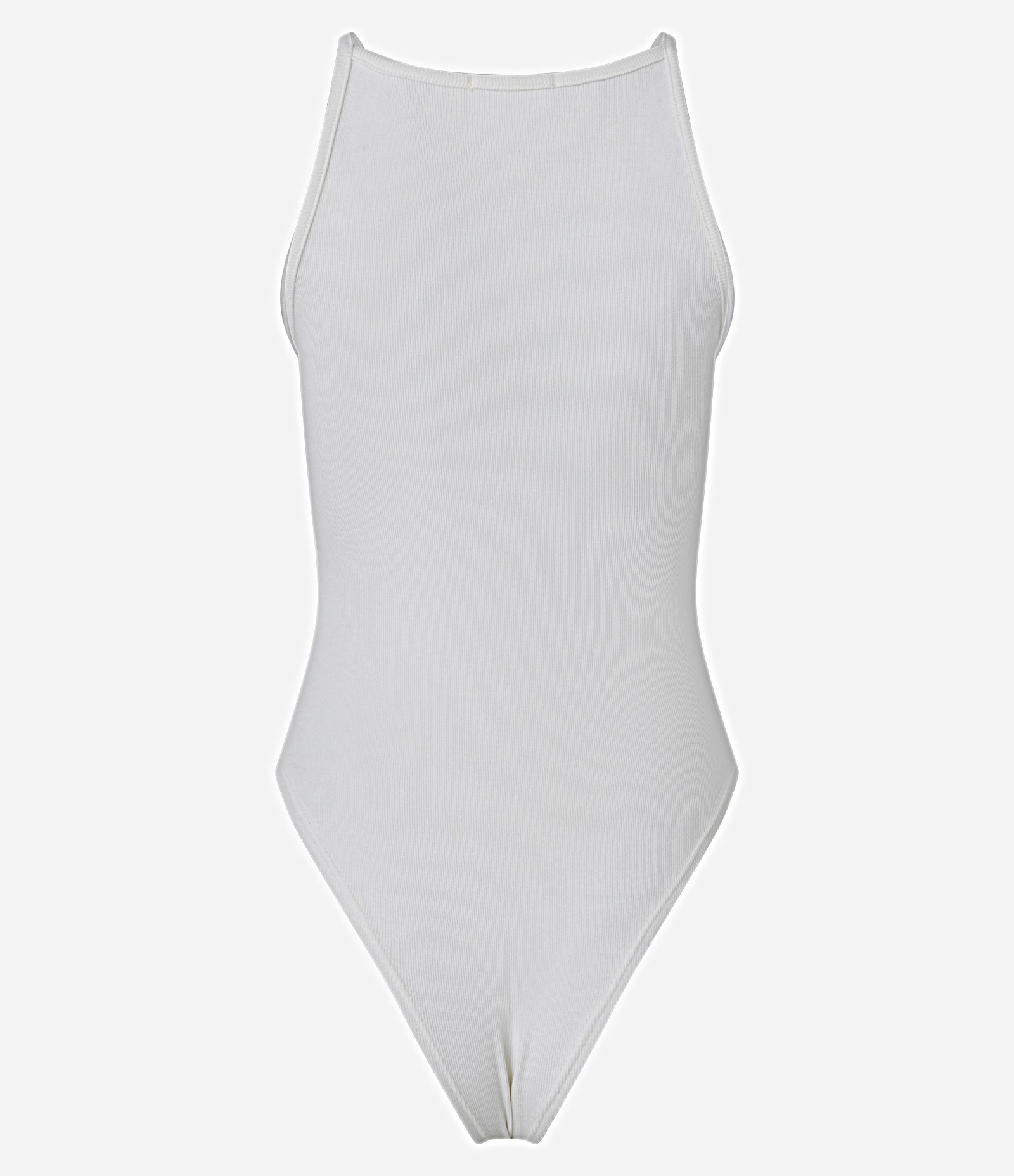 Body Canelado em Ribana com Decote Reto Branco Neve 7