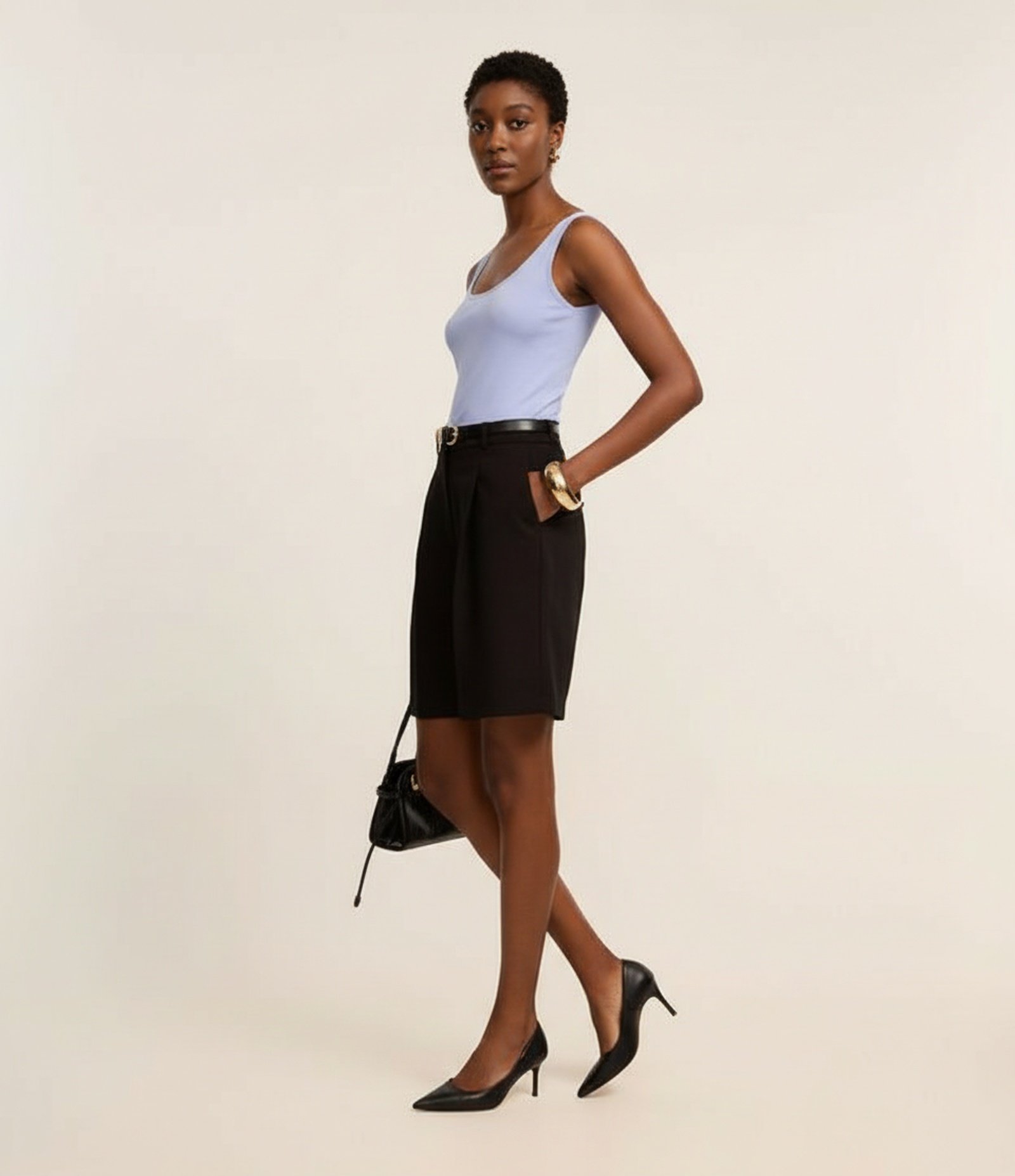 Blusa em Poliamida com Decote U e Alça Larga Azul Arroxeado 6