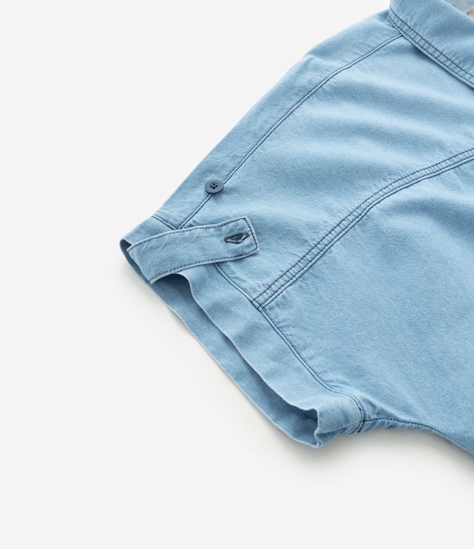 Vestido Curto em Jeans com Babados e Cinto Faixa Curve & Plus Size Azul 4