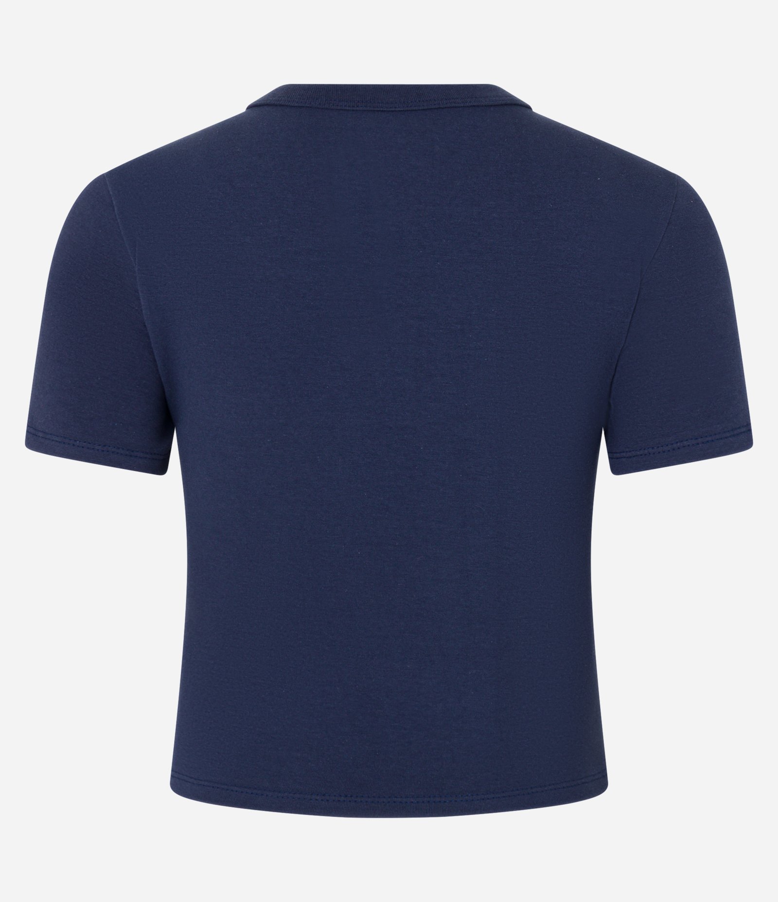 Blusa Baby Look em Algodão com Estampa Lettering EUA Azul 5