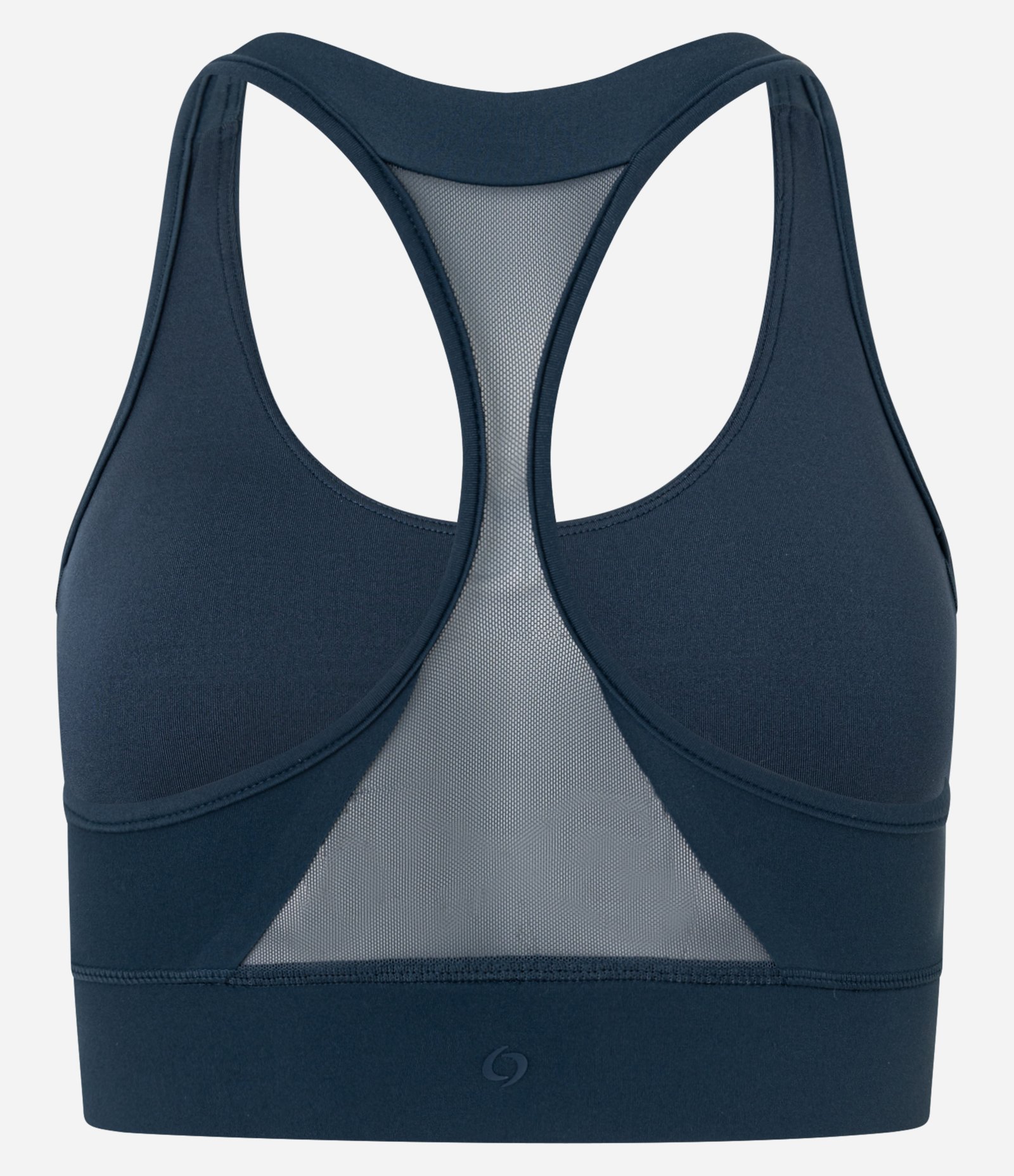Top Esportivo com Bojo com Recortes e Tela Nadador Azul Marinho 6