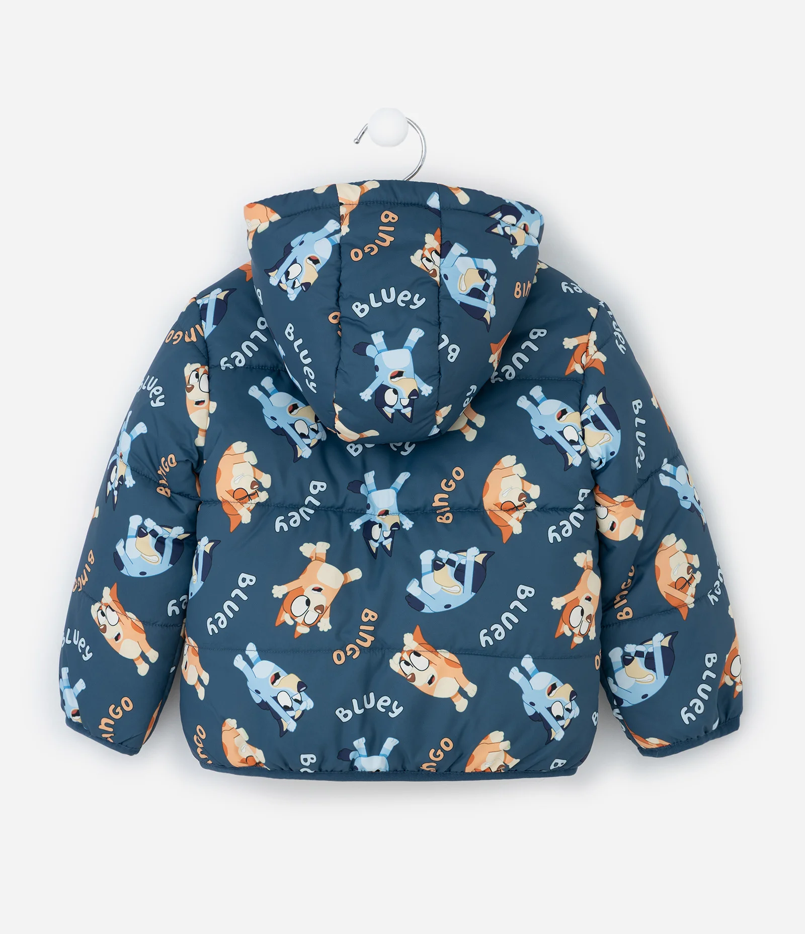 Jaqueta Infantil Puffer com Capuz e Estampa Bluey – Tam 1 a 6 Anos Azul 2
