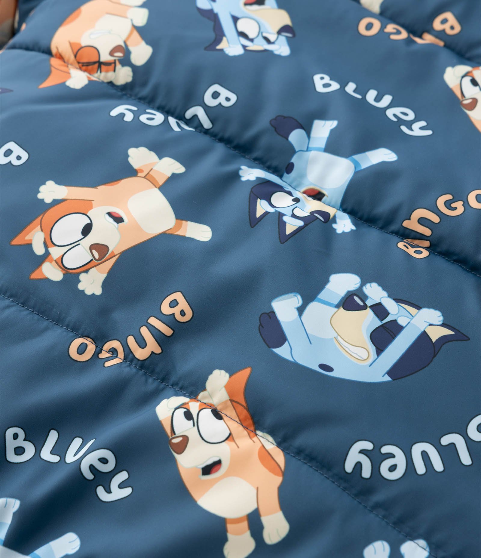 Jaqueta Infantil Puffer com Capuz e Estampa Bluey – Tam 1 a 6 Anos Azul 3