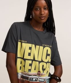 Camiseta T-shirt em Algodão com Estampa Lettering Venice Beach