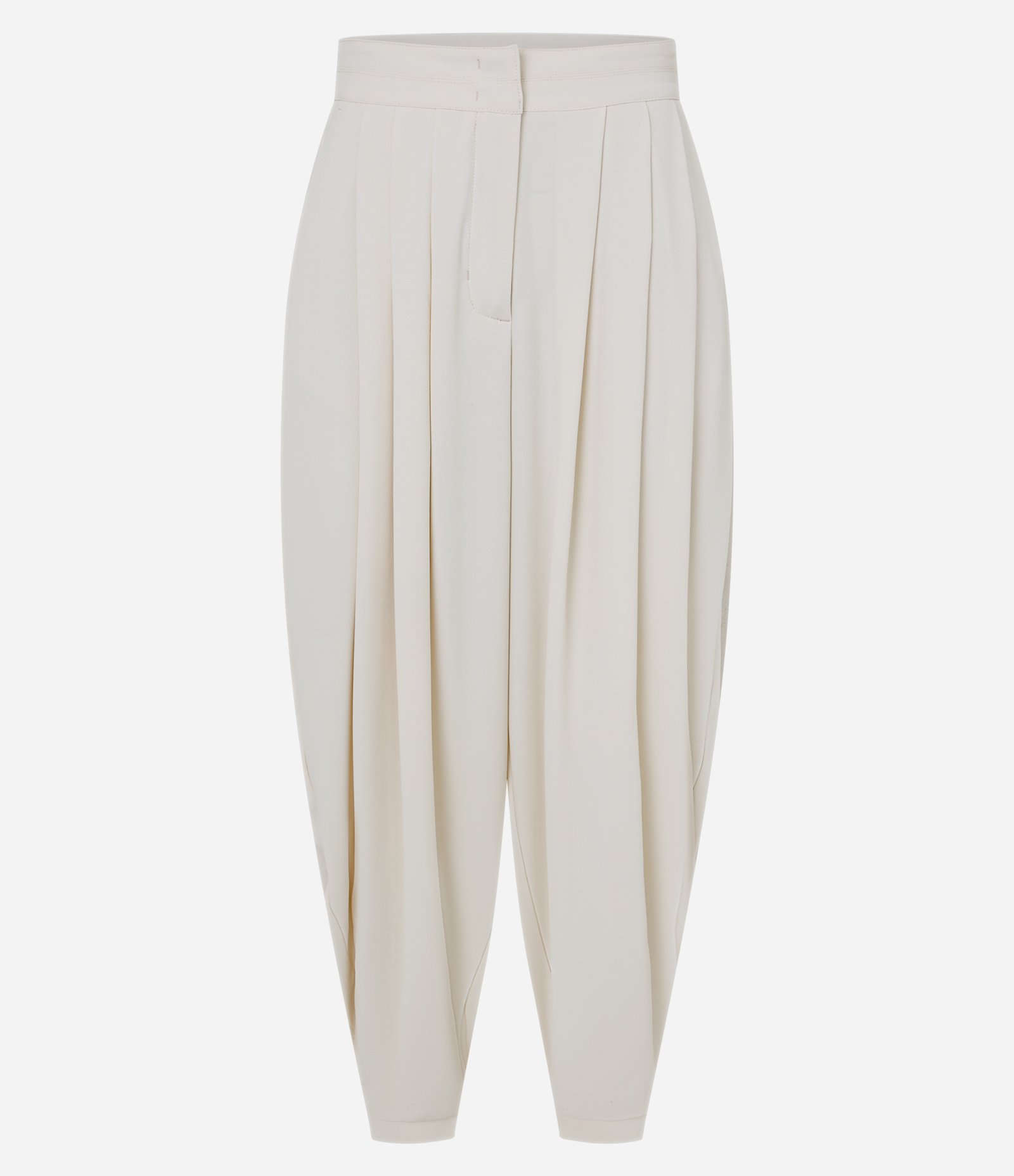 Calça Aladim Ballon em Crepe com Pregas Frontais Off White 6
